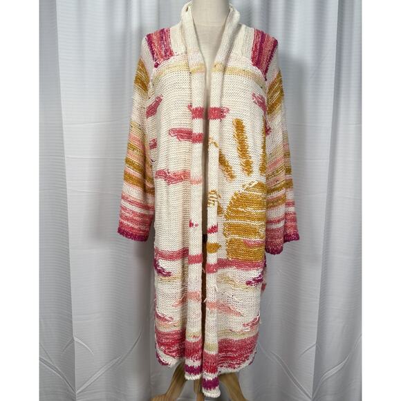 Anthropologie Daily Practice Oversized Bethany Sunrise Cardigan Size M / L - Picture 3 of 11